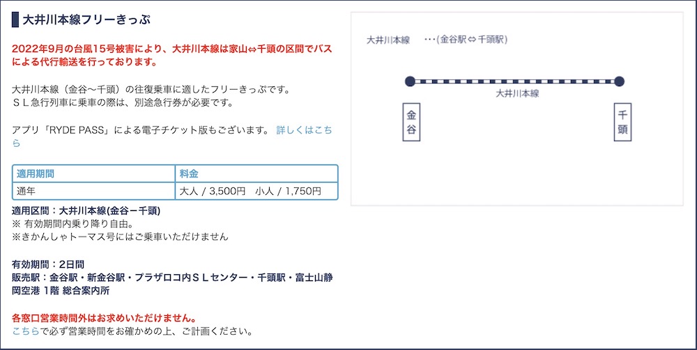 大井川鐵道に安く乗る方法 フリー切符